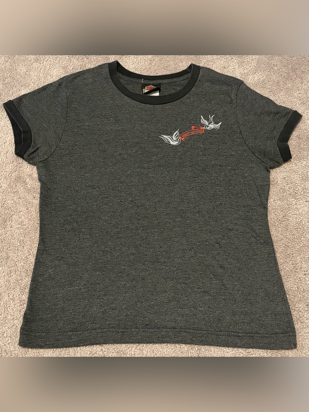 Harley Davidson Women’s Gray Mile High Aurora Colorado T Shirt Size Large